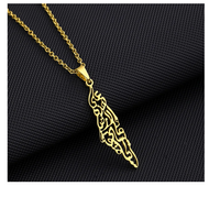 Arabic Calligraphy Map of Palestine Necklace