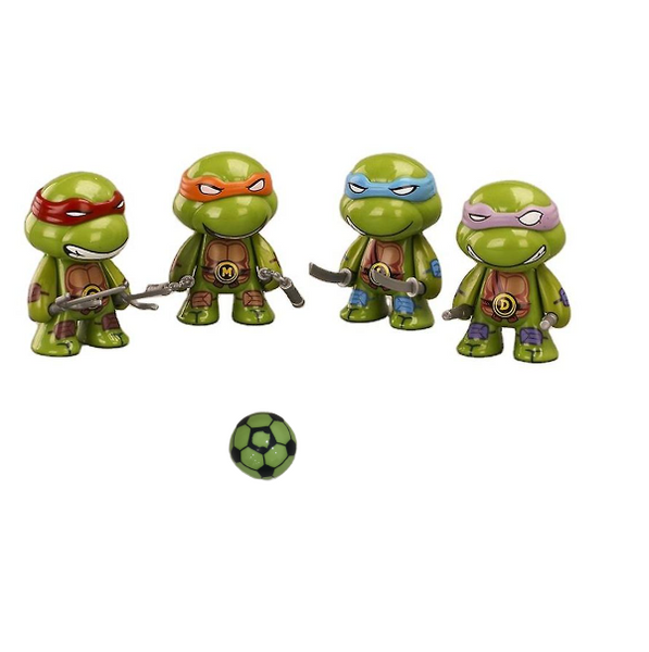4 Teenage Mutant Ninja Turtles Mini Figures & Grandeur Sharpener