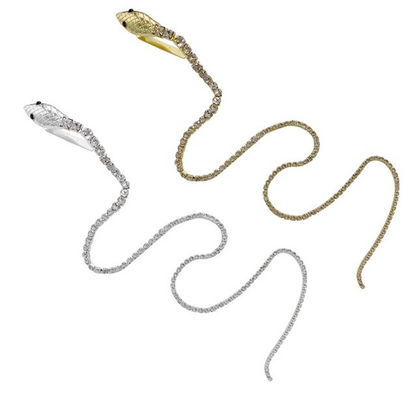 Snake Hair Clip & Rhinestone Chain with 12 Grandeur Bobby Pins
