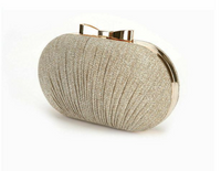 Gold Shiny Clutch Bag with Gold Shoulder Chain