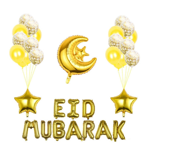 Eid Mubarak Foil Balloons & Latex Balloons