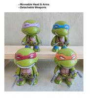 4 Teenage Mutant Ninja Turtles Mini Figures & Grandeur Sharpener