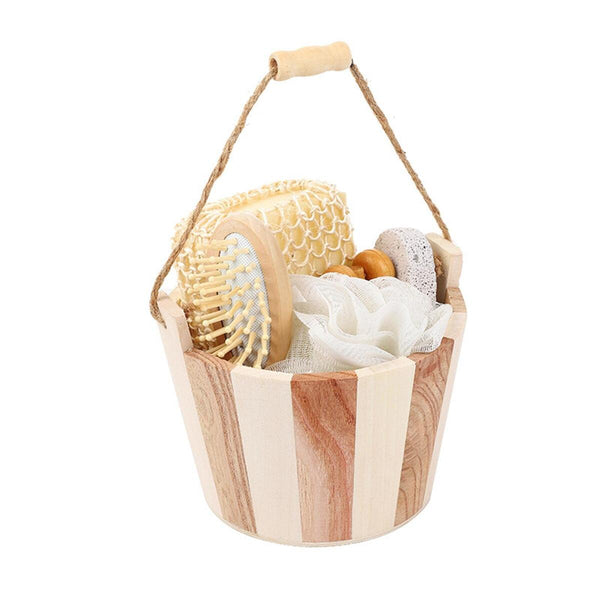 Wooden Bucket Spa Exfoliation Gift Set