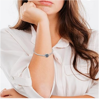 Sparkling Blue Circle Clasp Snake Chain Bracelet and 3ml Grandeur Perfume
