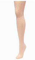 2 x Rhinestone Decorated Fishnet Stockings (Nude Color)