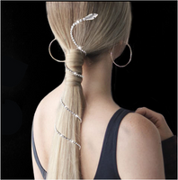 Snake Hair Clip & Rhinestone Chain with 12 Grandeur Bobby Pins