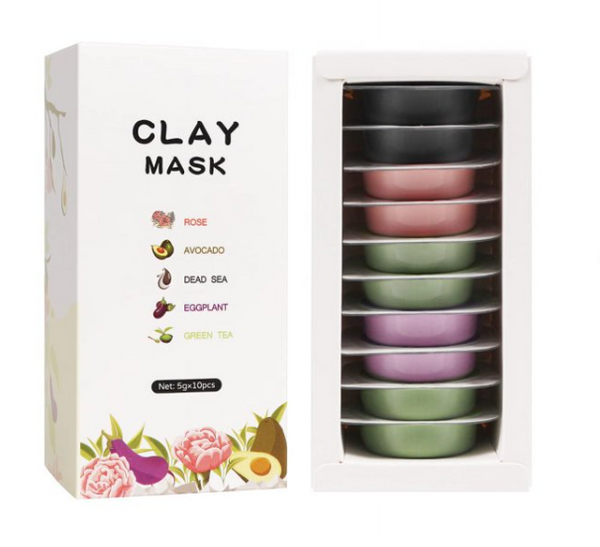Box of 10 Clay Mask Pods (5g) with Applicator