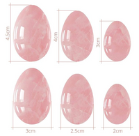 3 x Authentic Rose Quartz Yoni Eggs with Strings