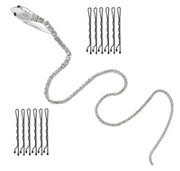 Snake Hair Clip & Rhinestone Chain with 12 Grandeur Bobby Pins