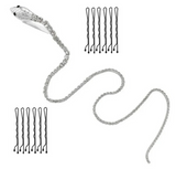 Snake Hair Clip & Rhinestone Chain with 12 Grandeur Bobby Pins