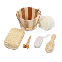 Wooden Bucket Spa Exfoliation Gift Set