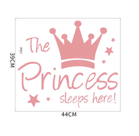 The Princess Sleeps Here Wall Sticker - Kids Room Decor - Wall Sticker