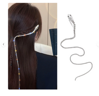 Snake Hair Clip & Rhinestone Chain with 12 Grandeur Bobby Pins