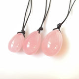 3 x Authentic Rose Quartz Yoni Eggs with Strings