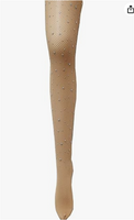 2 x Rhinestone Decorated Fishnet Stockings (Nude Color)