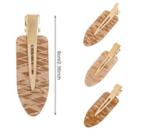 Grandeur Pack of 12 Acrylic Resin Creaseless Hair Clips