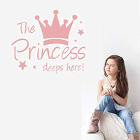 The Princess Sleeps Here Wall Sticker - Kids Room Decor - Wall Sticker