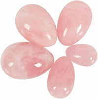 3 x Authentic Rose Quartz Yoni Eggs with Strings
