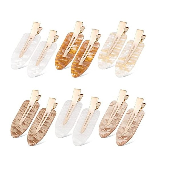 Grandeur Pack of 12 Acrylic Resin Creaseless Hair Clips