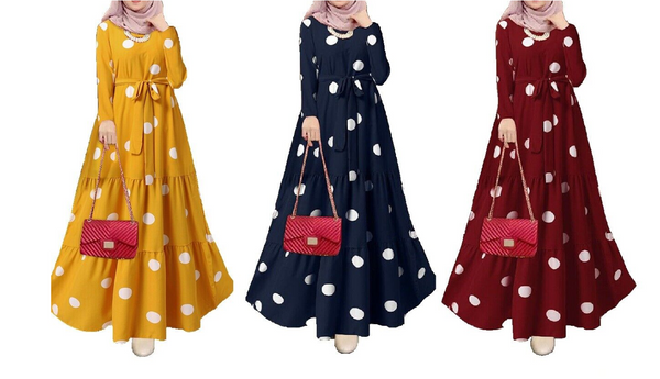 Modest Fashionable Polka Dot Dress
