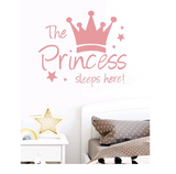 The Princess Sleeps Here Wall Sticker - Kids Room Decor - Wall Sticker