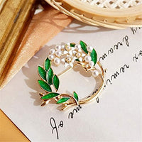 Elegant Circle and Pearl Type Brooches - Smart Brooches - Wedding Accessory