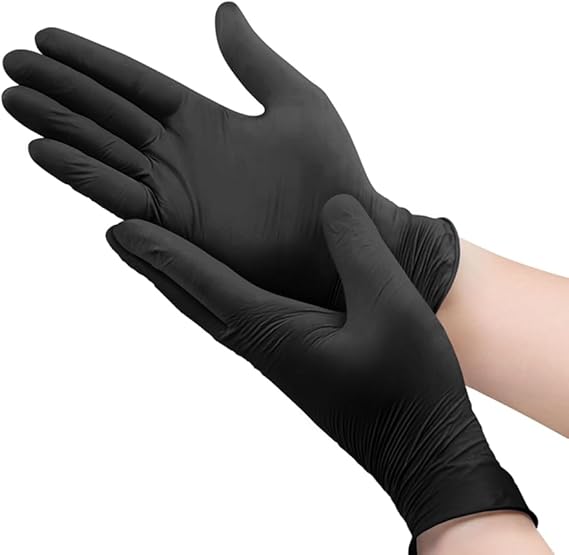 Black Nitrile examination gloves 
