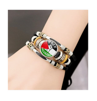 Unisex Free Palestine Bracelet (Faux Leather)
