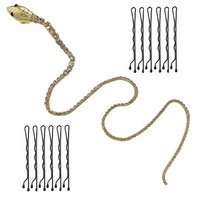 Snake Hair Clip & Rhinestone Chain with 12 Grandeur Bobby Pins