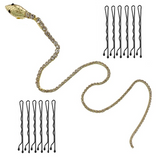 Snake Hair Clip & Rhinestone Chain with 12 Grandeur Bobby Pins