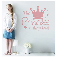 The Princess Sleeps Here Wall Sticker - Kids Room Decor - Wall Sticker