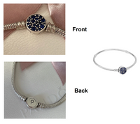 Sparkling Blue Circle Clasp Snake Chain Bracelet and 3ml Grandeur Perfume