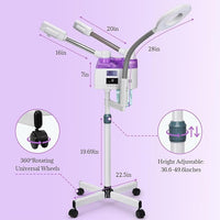 3 in 1 Professional Steamer Hot Cold and Mag Lamp - Esthetician Equipment