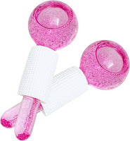 Pink Glitter Ice Globe Rollers for Skin Icing - Skin Rejuvenation Ice Globes