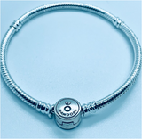 Sparkling Blue Circle Clasp Snake Chain Bracelet and 3ml Grandeur Perfume