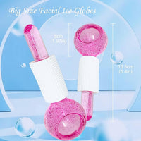 Dimensions of large Pink facial ice globes with measurements