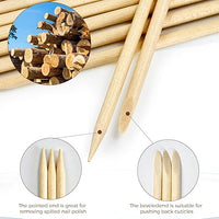 Wooden sticks with pointed and beveled ends for professional nail technicians