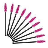 Pink and black mascara brushes for eyelashes and eyebrows