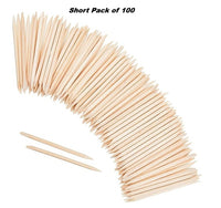 Pack of 100 wood orange sticks - wood cuticle pushers - Pack of 100 Short Orange wood sticks