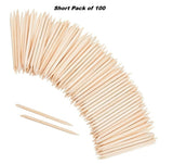 Pack of 100 wood orange sticks - wood cuticle pushers - Pack of 100 Short Orange wood sticks