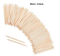 Short Orange wood sticks pack of 100- wood cuticle pushers - Pack of 100 Short Orange wood sticks