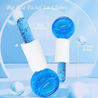 Dimensions Blue facial ice globes - Cryo Ice Globes for skin relief