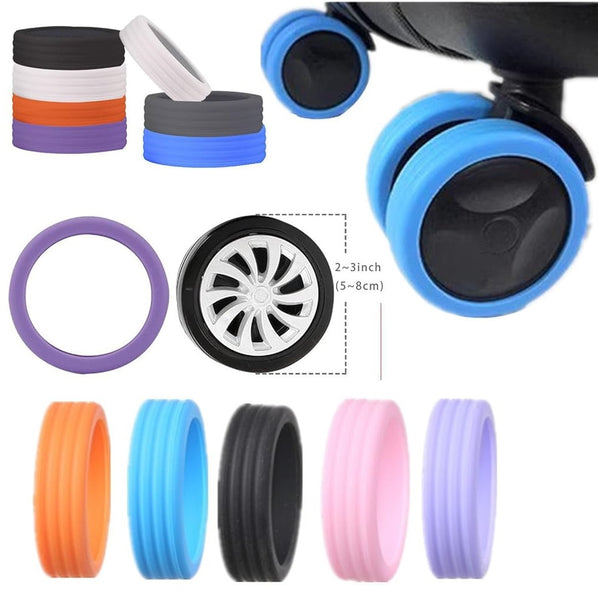 Pack of 8 Silicone Wheel Covers for Suitcases