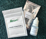 SpongillaTech Green Algae Home Peel  - Single sachet kit with products including peeling powder, repair gel, and peeling solution for clear skin