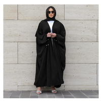 Open front Kimono Style Abaya with Pearl Studs (Free Size)