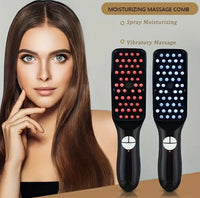 3in1 Electric Rechargeable Vibrating Red & Blue Light Therapy Comb