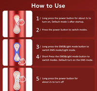 Multi-functional Red, Blue & Purple Light Therapy with EMS Massage Comb