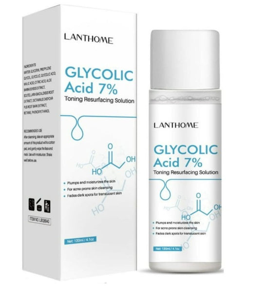 Lanthome Glycolic Acid 7% Toning Resurfacing Solution Acne Cleanser Fades Dark Spots