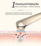 Cleansing and Purifying the skin using the EMS and RF Skincare Device with red and blue light therapy