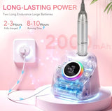 Electric nail drill with charging station and battery display - 45000RPM Professional Electric Rechargeable Nail Drill Machine